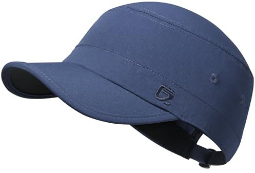 GADIEMKENSD Stretch Army Cap Sport Military Style Sun Hat for Men Women Tripper Cap Summer Cooling Travel Hiking Tactical Cadet Hat Dad Hats Breathable Flat Top Short Bill Corps Hat Navy