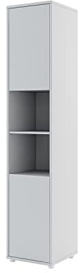 MEBLINI Schrank für Schrankbett Bed Concept - Hochschrank mit Ablagen und Fächern - Nachttisch - BC-08 - Grau Matt