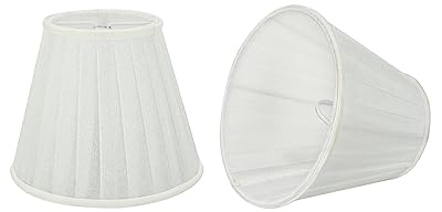 Aspen Creative 33112-2B Small Pleated Empire Shape Chandelier Clip-On Lamp Shade, White, 3 Top x 5 Bottom x 4-1/4 Slant, 2 Pack