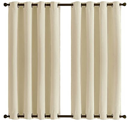 MENGH Outdoor Vorhänge Blickdicht 274x240cm, UVschutz Wasserabweisend Wetterfest Outdoorvorhänge Wasserdicht für Garten Terrasse Pavillon Veranda Balkon - Beige 1 Stück