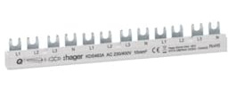 HAGER Phasenschiene 12 Module 63A L1L2L3N-L1L2L3N KDS463A
