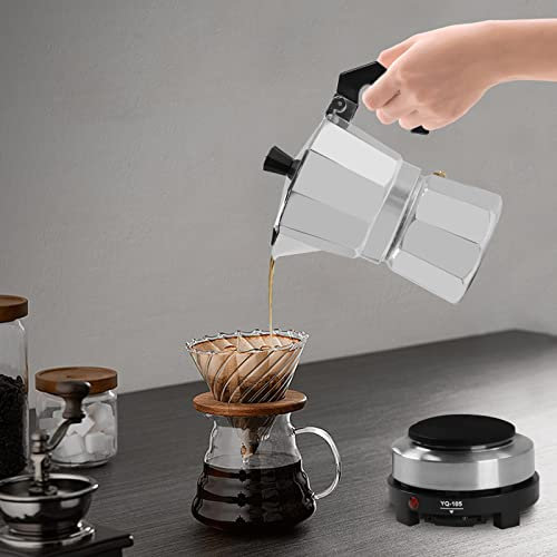 KOLHGNSE Mini piastra riscaldante, caffettiera e piastra riscaldante elettrica con spina da 500 W, 3/6 tazze, macchina per caffè, buffet, uffici (3 tazze)