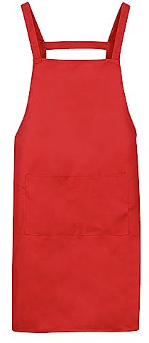 QUARKZMAN H Stil Schürze Küche Kochen Schürzen Künstler Malschürze mit 2 Seitentaschen für Zuhause Küche Restaurant Handwerk Garten Kochen Rot