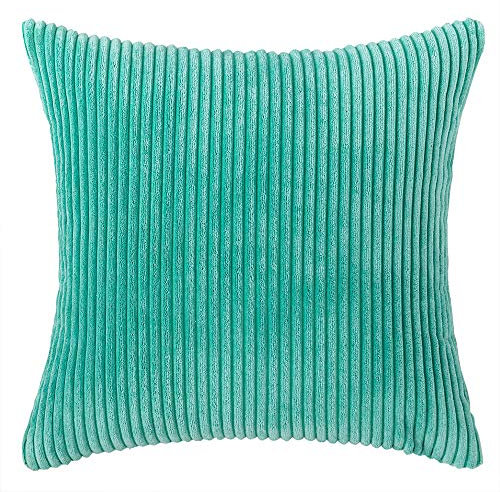 2er Set Kordsamt Kissenbezug,Kissenhüllen Dekorative Sofakissen Dekokissen Weicher Zierkissenbezug Wohnzimmer Sofa Schlafzimmer Boho Dekor,Couchkissen Dekokissen Zierkissenbezug,Minzgrün,60 x 60cm