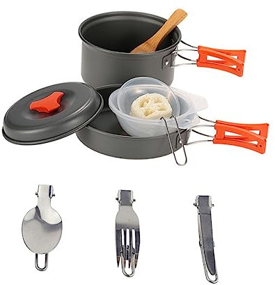 Yardwe 1ensemble Kit De Casseroles De Camping Portable Ustensiles De Cuisine Pour Pique- Et Randonnée Accessoires De Cuisine Extérieure