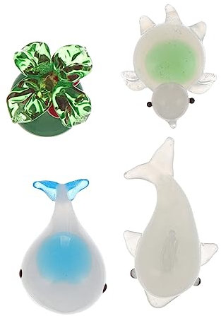 TOPBATHY 4stücke Bunter Tischglasfigur Teiliges Handgefertigter Glasornamente Für Desktop-Dekoration Für Sammler Und Kreative Transparent Und Leuchtend Für Innenräume