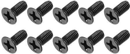 METALLIXITY Phillips Flat Head Screws (M3.5 x 8mm) 50Pcs, Carbon Steel Machine Screws - for Glasses Watch and Other Small Electronics, Black