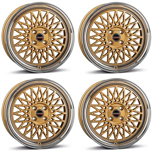 4x Borbet Felgen B 7.0x17 ET25 4x100 gold rim polished kompatibel mit VW Corrado Cross Golf Jetta Passat Scirocco UP Vento