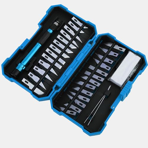 BEKKLPOU 29 Pezzi Coltelli Di Precisione, Coltello a Bisturi Premium Set Coltello Da Intaglio Artistici Coltelli Di Precisione Per Hobby, Taglierino Di Precisione Per Scultura Mestiere Fai Da Te