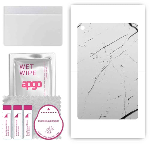 apgo Skin Sticker Film Foil Vinilo lámina para la Parte Posterior del teléfono Inteligente para Motorola Moto Tab G62 LTE Mármol Blanco