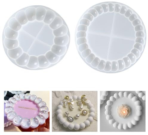 YBCCBY 2 Stück Silikonform Untersetzer Bubble Tray Form Betonformen silikon Epoxidharz Gießformen Tablett Kerzenhalter Rund Gießharz Formen Bubble kerzenform kerzengießformen für Teetablett DIY