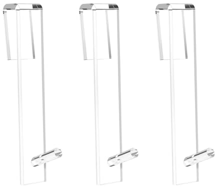 3 Stück Türhaken für Duschwand, Duschhaken Ohne Bohren, Haken für Duschtür zum Aufhängen von Handtuch Bademantel, Handtuchhalter, Rutschfeste Acryl Türhaken für Rahmenlose Glasduschtüren im Badezimmer