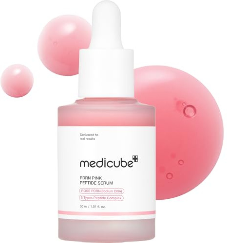 medicube PDRN Pink Peptide Serum with Rose PDRN | Vegan Pink Glow Serum with Peptides & Niacinamide for Hydration & Firm-Looking Skin | Uneven Tone Care | Korean Skincare, 1.01 fl. Oz