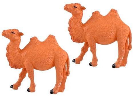 KONTONTY 2stücke Miniatur Kamel Figuren Aus Kunststoff Für Mikrolandschafts-Dekoration Deko Für Garten Und Pflanzgefäße Für Kreative DIY-projekte