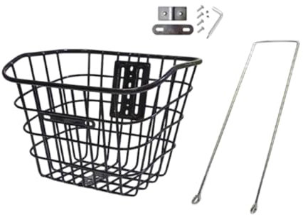 Harilla Fahrradkorb vorne, Fahrradkorb, abnehmbar, Damen und Herren, Fahrradgepäckkorb, Fahrrad-Lastenkorb zum Einkaufen, Reisen, Reiten, Schwarz