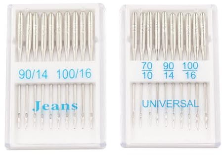 BEEOFICEPENG Nähmaschinennadeln Jeans Universal-Nähnadeln mit Normaler Spitze und Kugelkopf für die Heimnähmaschinenversorgung