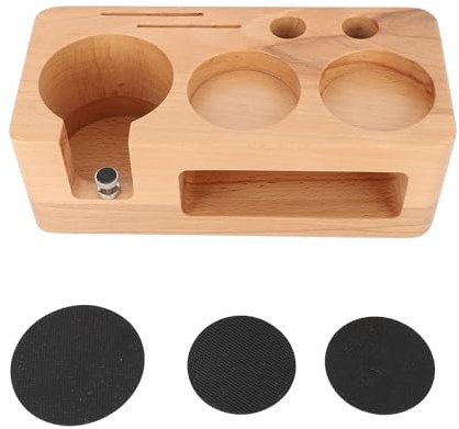 Baxnore Wood Coffee Tamper Holder, Wooden Coffee Tamper Stand, Coffee Tamping Station, Coffee Tamper Holder Base for Coffee Making Tools (53mm)