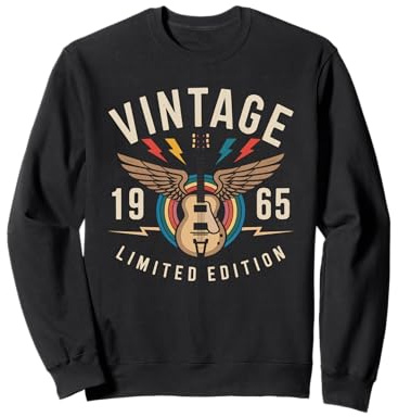 Vintage Gitarre 1965 Limited Edition Dad Mom Damen Herren Sweatshirt