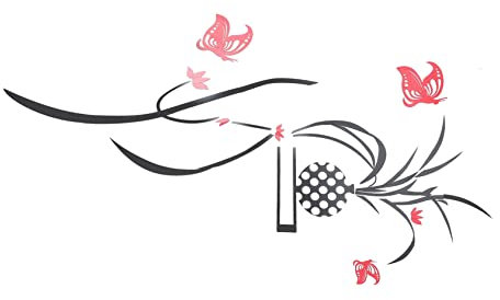 DOITOOL Sticker Mural Orchidée Motif Floral Délicat Acrylique Application Facile Sans Outils Décoration Dintérieur