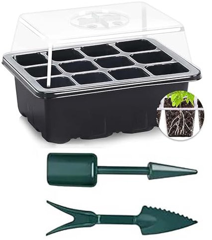HBBursts Avviamento for Semi, Mini Serra da Interno con la Giusta quantità di terriccio for piantine, Riutilizzabile, idratante e conservante Il Calore(B(Black),5pack)