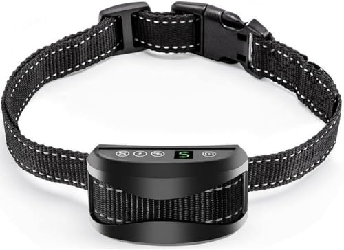 Prodmore Collier Anti-aboiement Chien - 3 Modes Choc Électrique/Vibration/Sensibilité Aide au Dressage Inoffensif Automatique Batterie Rechargeable Sangle Reflechissant Réglable pour Petit Gros Chien