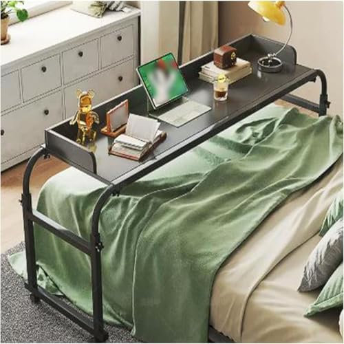 Table de lit à roulettes, Plateau Roulant pour Ordinateur Portable et Bureau dans Le Salon (Couleur : Noir)