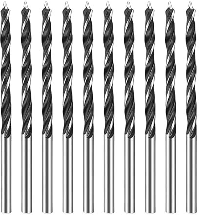 10 PCS Punte da Trapano per Legno 3mm, Punte per Legno, Set Professionale con Punta Elicoidale per Foratura Precisa di Legno, Plastica e Gomma