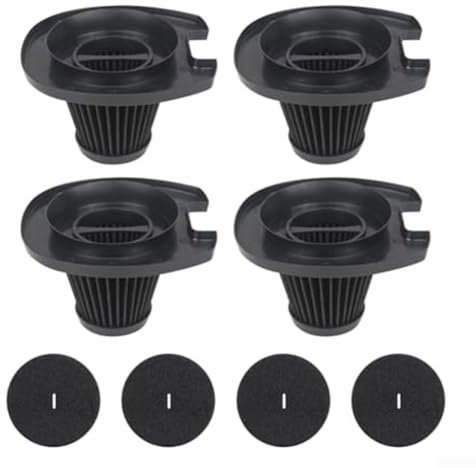 Replacement Filter For BLACK DECKER EV1416 3-in-1 Lightweight Corded Upright for Hoover, 4 Cartridges + 4 Filters, Washable And Reusable