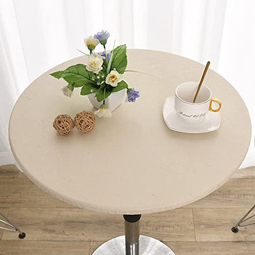 Nappe ronde imperméable et facile à nettoyer – Nappe de table en vinyle avec bords élastiques pour une utilisation en intérieur/extérieur, parfaite pour salle à manger, barbecues, fêtes, pique-niques