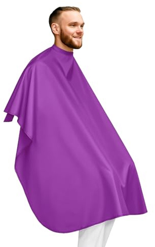 Mantella parucchiere colore viola, Mantella Taglio Capelli a Tutta Lunghezza, 125x145cm giallo Mantellina Parrucchiere, mantella barbiere leggera