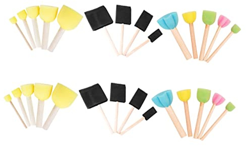 SAFIGLE 28 piezas Kit Pinceles de Esponja para Herramientas de Pintura DIY con Sellos de Forma de Hongo y Flor Cepillos Ligeros para Arte y Manualidades Infantiles