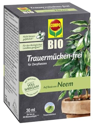 COMPO Trauermücken frei Bio Insektizid, 30 ml – Gegen Trauermücken-Larven & saugende Schädlinge, Neem Wirkstoff zum Trauermücke bekämpfen, nicht bienengefährlich, für ökologischen Landbau