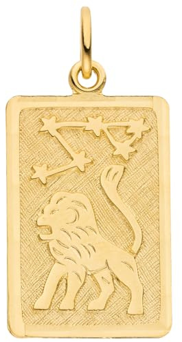 Jobo Unisex-Anhänger Sternzeichen Löwe eckig mit Sternbild aus 8 Karat 333 Gold 20 mm