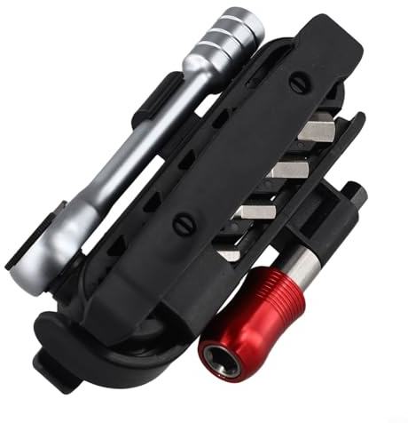 Shophubio Juego de herramientas de reparación de bicicletas para bicicletas de montaña y carretera, llave de trinquete 40Cr con barra de extensión, nailon + 30% palanca de neumático de fibra de vidrio