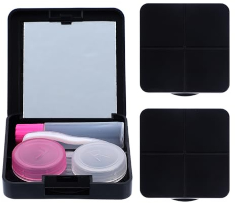 Beavorty 3 Sets Portable Travel Lens Cases with Mirror Small and Lightweight Pp Contact Lens Storage Boxes for Travel and Daily Eye Organiser