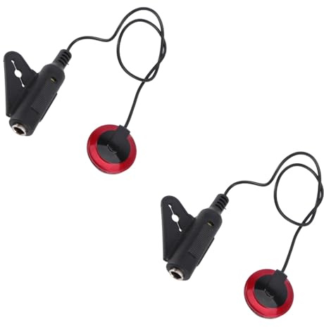 ifundom 2 Satz Piezo Tonabnehmer für Klare und Präzise Klangaufnahme für Gitarre und Violine aus Eisen mit Schwarzem Fixierclip bei Akustischen Instrumenten