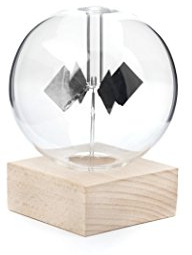 Kikkerland ST85 Radiomètre Solaire Hêtre/Verre/Acier Transparent 11,8 x 11,2 x 15,9 cm