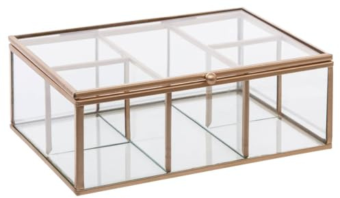Atmosphera - Schmuckschatulle Mood - Glas - goldfarben - 20x7 cm - Kastanienbraun