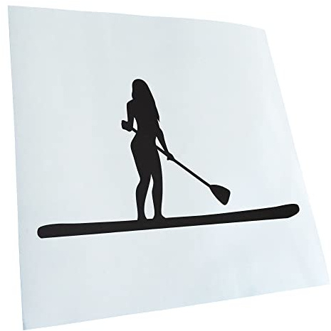 Kiwistar - Autoaufkleber - Stand Up Paddling Figur - mattschwarz - 17,5x10cm - Heckscheibe Auto Aufkleber wetterfest für Kfz LKW Mofa Truck - Sticker außen selbstklebend Tuning Zubehör für Fenster
