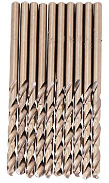 10 Stück M35 Cobalt Bohrer Set HSS-CO Spiralbohrer Bohrerset 1.0MM-5.0MM | für Edelstahl, gehärteten Stahl, kohlenstoffreichen Stahl, Glas, Keramik oder Mauerwerk, Silber