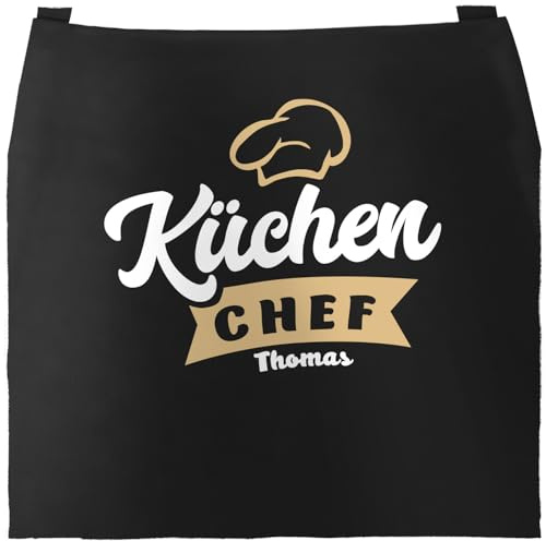 SpecialMe® Küchen-Schürze mit Namen Aufdruck Küchenchef individualisierbar Kochschürze Männer Frauen personalisierte Geschenke