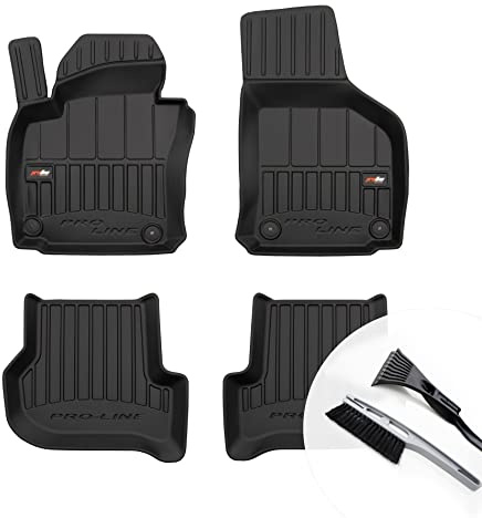 moto-MOLTICO 3D Gummimatten Auto, 4-teiliges Set, Allwetter Gummi Fußmatten, Antirutsch & Wasserfest Autoteppiche - passend für VW Golf VI Skoda Octavia II 2004-2013