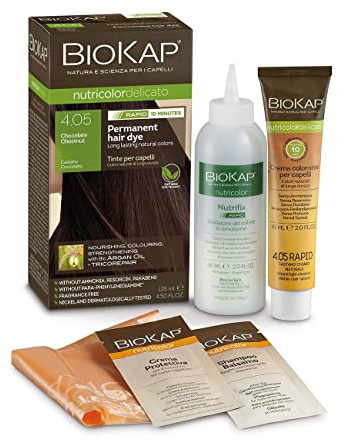 BioKap Chocolate Chestnut 4.05 Rapid Hair Dye 135 ml - Wirkt in nur 10 Minuten, permanente, vegane & natürliche pflegende Formel für empfindliche Haut geeignet