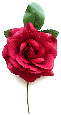 Fiori Fiamminghi Donna Ornamento di Capelli Fiore Artificiale Tipico Fiore Fiamma Fiera di Aprile Siviglia e Fiore per la Rugiada Accessorio Ballo Fenicottero, Ø13cm Bordeaux