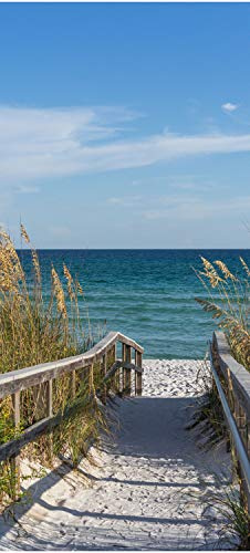 wandmotiv24 Türtapete Weg zum Meer, Sand-strand, Ozean, Gräser 90 x 200cm (B x H) - Dekorfolie selbstklebend Sticker für Türen, Türfolie, Aufkleber, M1079