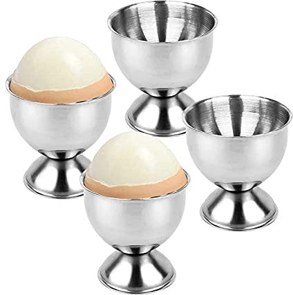 NININI Lot De 4 Coquetiers,Casier à Oeufs en Acier Inoxydable,Porte-Coquetiers en Acier Inoxydable,pour Les Cuisines, Restaurants,Magasins De Desserts,Hôtels