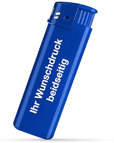 #teamludorf Elektronik Feuerzeug – personalisiert mit Text – beidseitiger Druck – wiederbefüllbares Gasfeuerzeug – individuelles Geschenk für Geburtstag, Alltag, Männer & Frauen (BLAU,50)