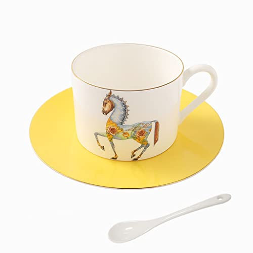 ZOGBX Tazza di caffè,Fiore Tazza di tè,Tazze da The Inglese,Vintage Servizio da tè in Porcellana Floreale,Vintage Tazza da tè in Porcellana,Tazze e piattini in Casa e Cucina for Feste Ufficio 7.74oz