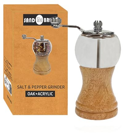 1-piece classic hand shake pepper mill gorgeous salt set, EP material acrylic, ceramic blades with adjustable coarse mill, enjoy your best freshly ground pepper sea salt (1 piece)