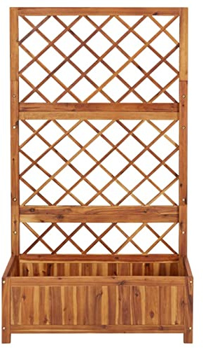 Yolola Pflanasten Pflanübel Blumeasten Massivholz Akazie, Pflanasten für Kletterpflanzen, Hobeet 85x38x150 cm